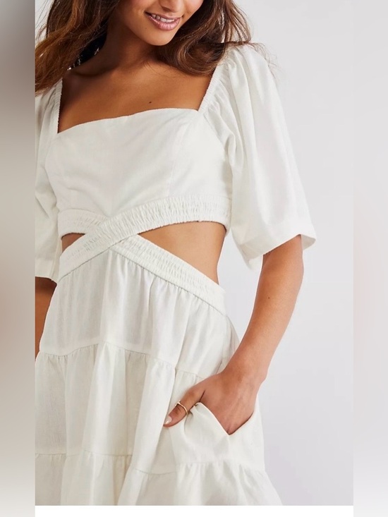 Free People Dresses & Skirts - Free People Cross of Sunlight Mini Dress in ivory.